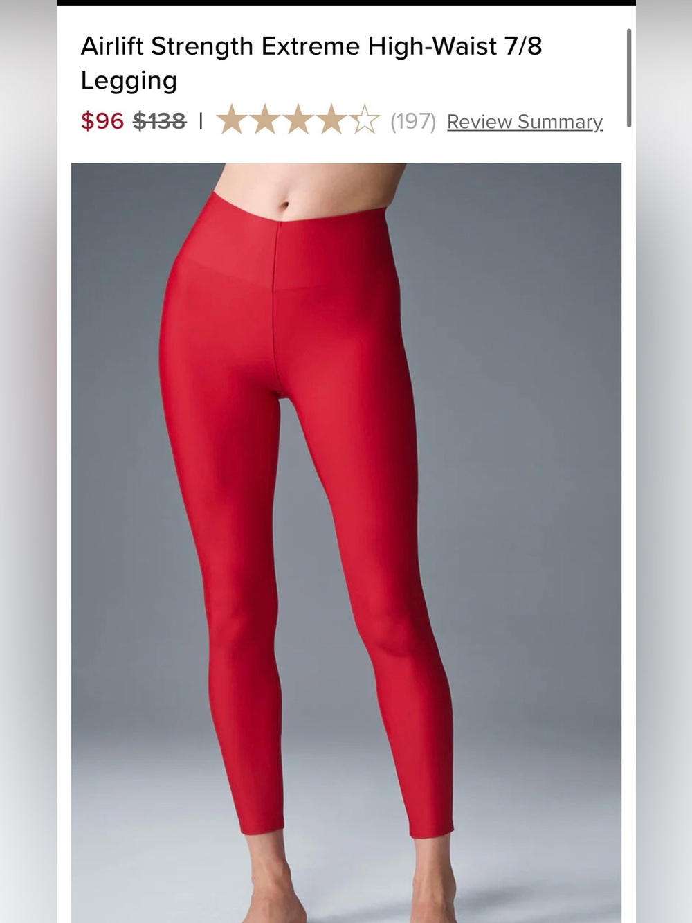 ALO Yoga Red High-Waist 7/8 Leggings — Sculpting Fit